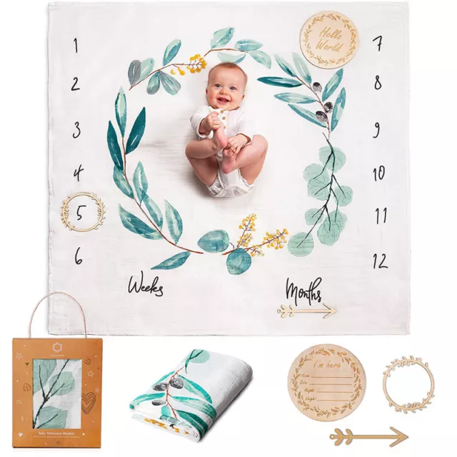 Baby Milestone Blanket Mat Newborn Monthly Weekly Photography Background Blanket