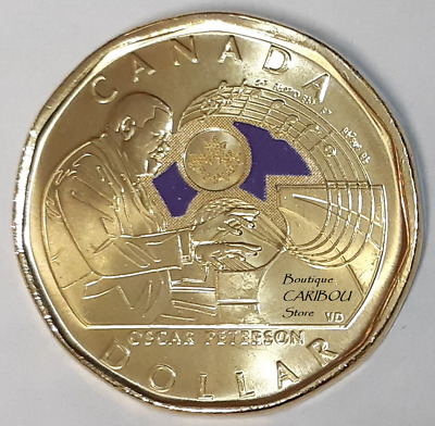 2022 Canada Dollar 1$ Celebrating Oscar Peterson Colored BU