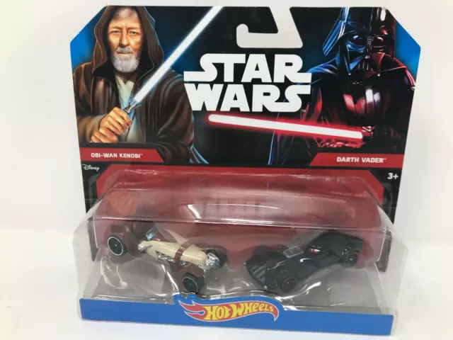 Hot Wheels Star Wars Diecast Cars 2 Pack - Obi Wan Kenobi and Darth Vader