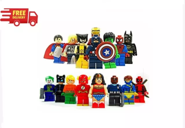 16PCS DC Marvel Superheroes Minifigures Toys Fit Lego KIDS PERFECT GIFT