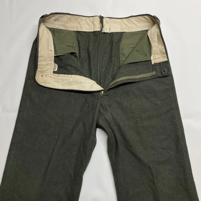 VINTAGE POST WW2 1950’s USMC Military Wool Work Pants OD Green HBT ...