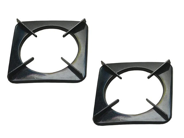 Acier Inoxydable LPG Gaz Poêle Plate-Forme Poêle Soutien Lot De 2 Noir