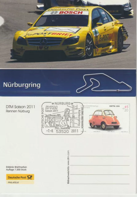 AMG Mercedes C DTM 2011, Nürburgring Rennen, Sonderkarte Deutsche Post lim. Aufl