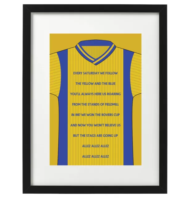 Mansfield Town fans song / retro shirt art print / poster