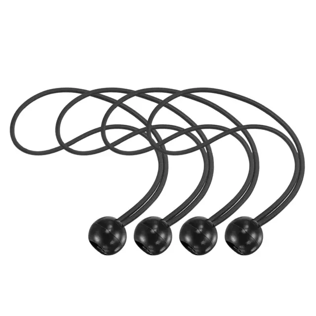 Bola Cuerdas Elástica Cuerda, 180mm Amarre Abajo Lona Correas, Negro 25uds