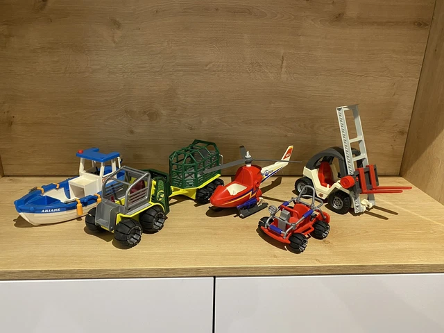 PLAYMOBIL LOT 7 véhicules Autocar voyage Ambulance Tracteur Jeep Crash