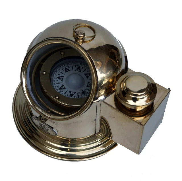 Jahrgang Marine Binnacle Boot Öllampe Messing Kompass nautischen Schiff...