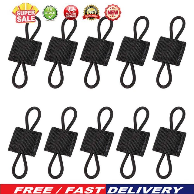 10 pz Clip Portatile Cinghia Elastica per Gilet Zaini Borse (Nero)