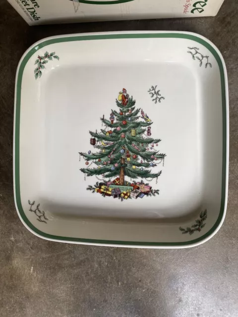 Spode Christmas Tree Square Buffet Dish, 10.5" 2