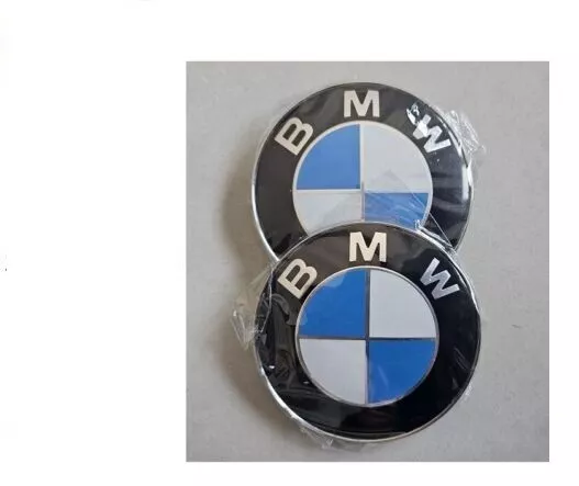 2x BMW Insigne logo Capot Coffre 82mm emblème E36 E34 E39 E60 E91 E46 E87 X5 X6