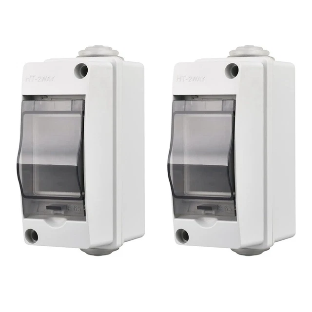 2 Way Distribution Box, Transparent Cover 2 DIN Rail Outdoor Distribution B Q6Y4