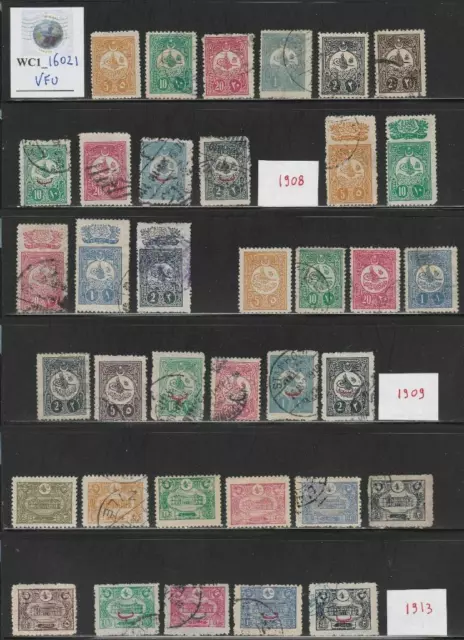 WC1_16021. TURKEY. Clean lot of 1908-1913 stamps. Used