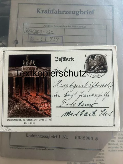 Postkarte aus 1934 Deutsches Reich Mit Briefmarke Gestempelt ♦️