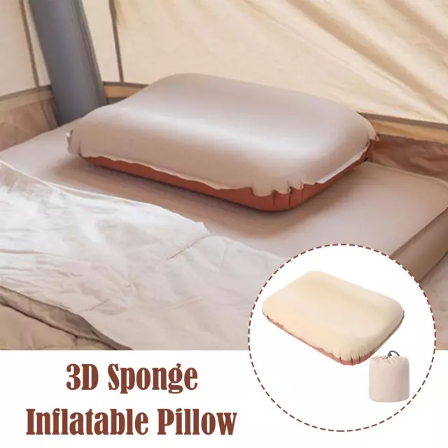 3D Comfortable Pillow Camping Travel Portable Easy Storage Inflatable Pillow N0L