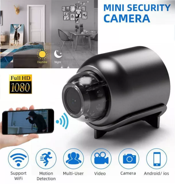 WIFI Mini Kamera Überwachung Wlan Hidden IR Camera Spycam 1080P HD Nachtsicht