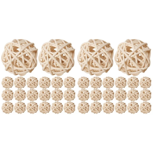 Palline In Rattan Per Decorazione - 24 Pezzi, Diametro 3cm, Per Vasi, Centrotavola E Fai-Da-Te