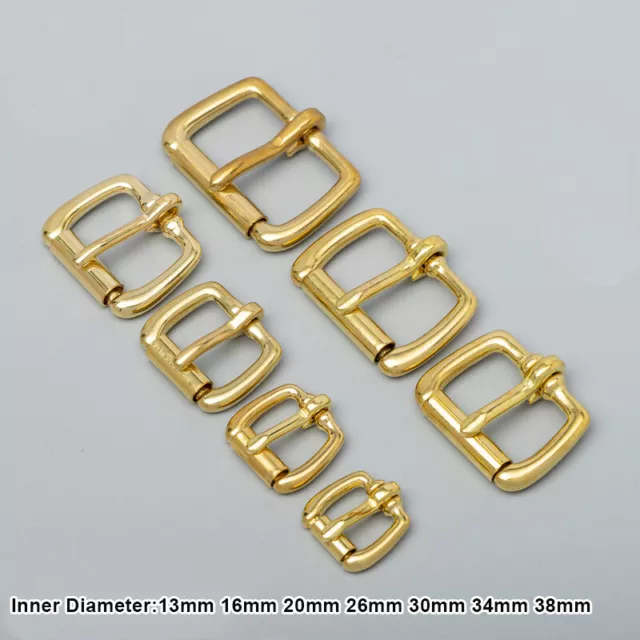 Solid Brass Pin Belt Buckle for Leather & Snap on Belts With Hole Craft 13-38mm