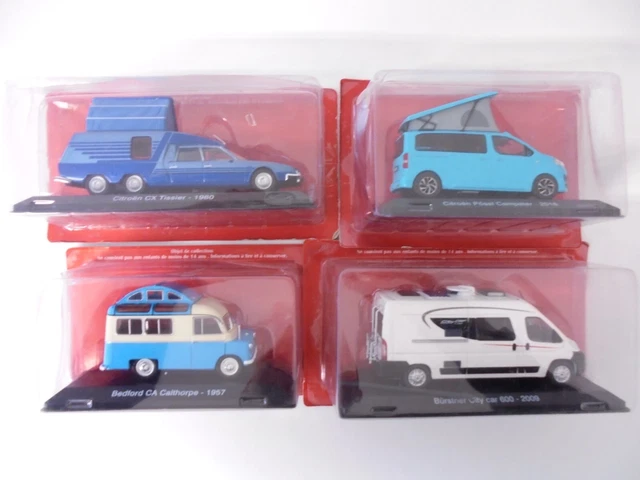 OPO 10 - Lot De 4 Miniatures Voitures 3 Inches : Renault R12, R16, Citroën Dyane Et 2CV