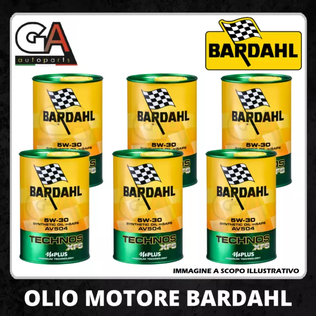 Olio Motore Bardahl Technos XFS AV504 5W30 VW 504 507 BMW L Life 04 Porsche 6 LT