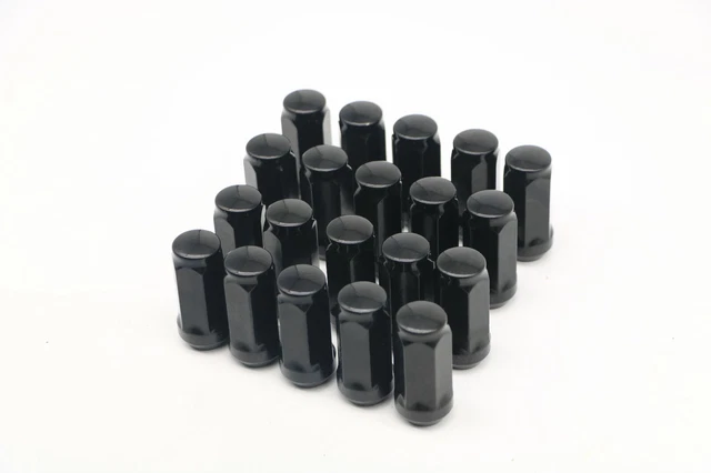 M14x1.5 Black Bulge Acorn Lug Nuts 1.95" Long Wheel Nuts 3/4" Head Set of 21