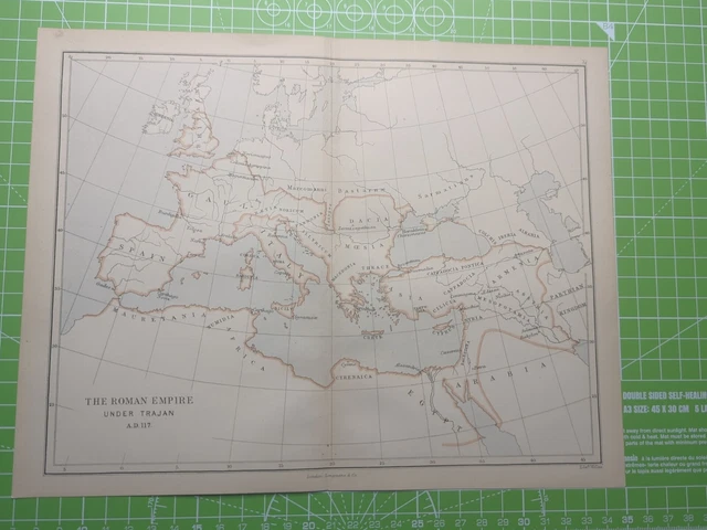 1882 The Roman Empire Under Trajan AD 117 Map - Weller