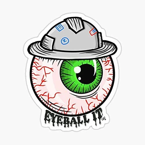 3pcs Cool Stickers Funny Eyeball IT Hard Hat Sticker, 2.5 inch - Hardhat B