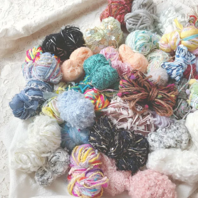 10 Bundles Art Yarn Assorted Yarn Scraps Fiber Waste Knitting Weaving Crochet