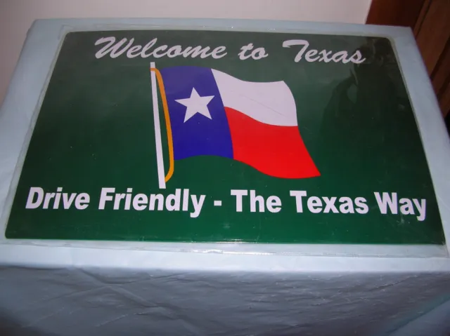 Targa Latta  Welcome To Texas   Cm 34X24  - Festivanya -