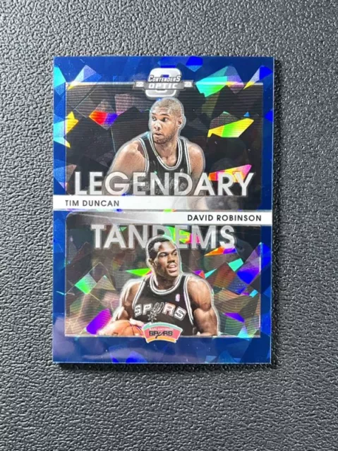 2022-23 Contenders Optic Tim Duncan David Robinson Blue Cracked Ice Prizm #d/75