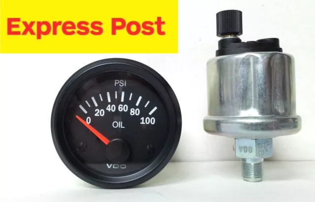 VDO 52mm 12V COCKPIT VISION 100 PSI OIL GAUGE AND SENDER EXPRESS POST