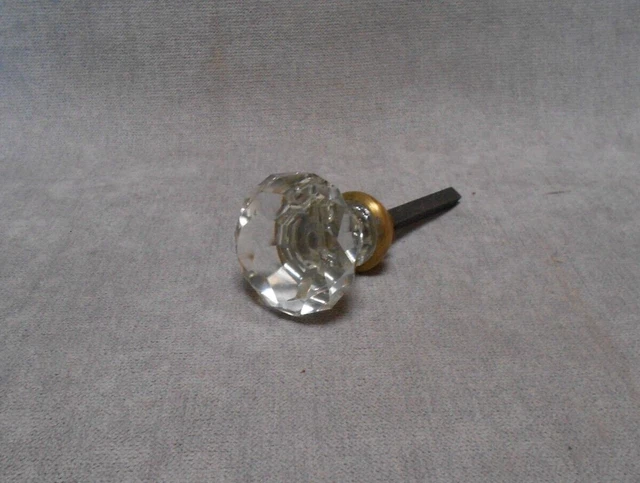 Ancienne POIGNEE BOUTON de PORTE EN VERRE Taillé