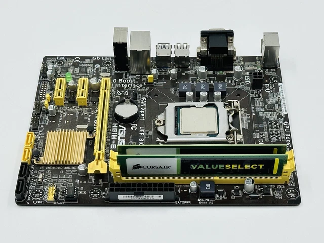 ASUS H81M-E MOTHERBOARD Socket LGA 1150 Micro ATX DDR3 w/8gb Ram&CPU ...