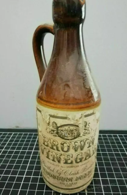 Vintage Clark Brothers Brown Vinegar Ballarat Bottle 26 Fl Oz