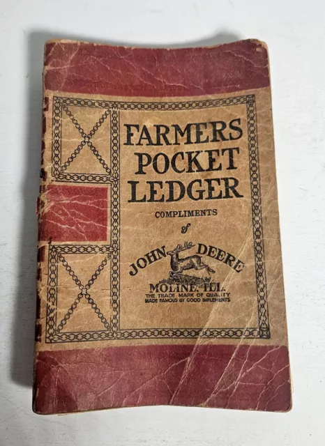 Antique John Deere Farmers Pocket Ledger Series D1 Factories 1916