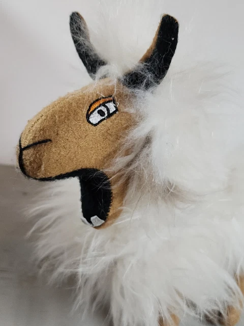 Super Fluffy soft angry Llama yelling  Alpaca Plush Figure Real Fur 12" tooth