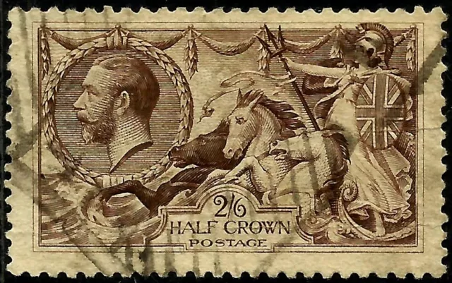 1918 Seahorse SG413 2/6 Olive-brown, Used, LOT: UK 1