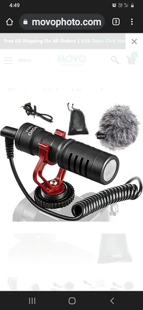 Movo VXR10 Universal Condenser Video Microphone with Shock Mount, Deadcat...