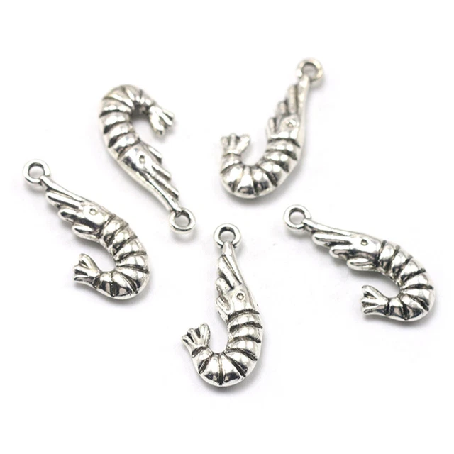 DIY charm pendant set 20 Stück Alloy Small Shrimp Anhänger Charms DIY Schmuck He