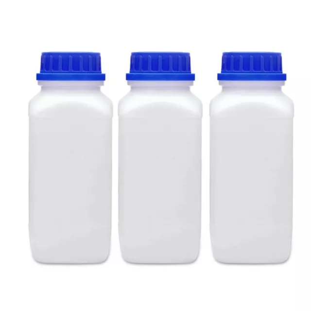 3x 1000 ml Weithalsflasche mit Schraubverschluss Gefahrgutzulassg. Laborqualität