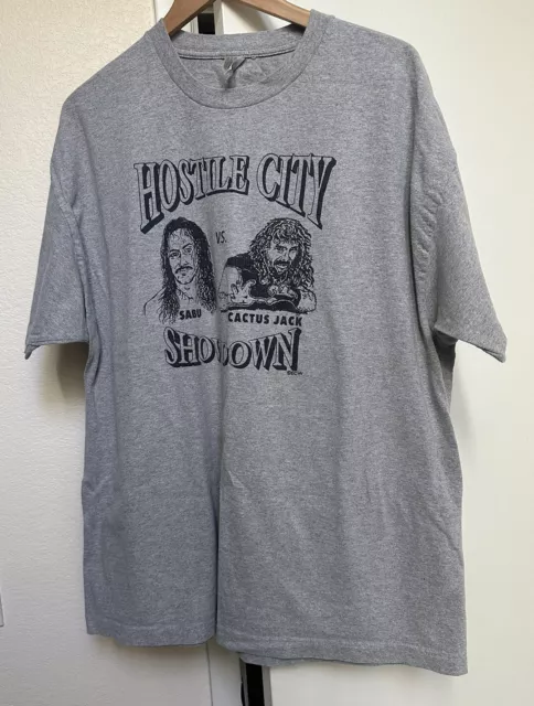 ECW Hostile City Showdown shirt XXL Sabu Cactus Jack WWE AEW WWF WCW Terry Funk