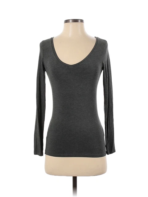 Majestic Paris Women Gray Long Sleeve T-Shirt 0
