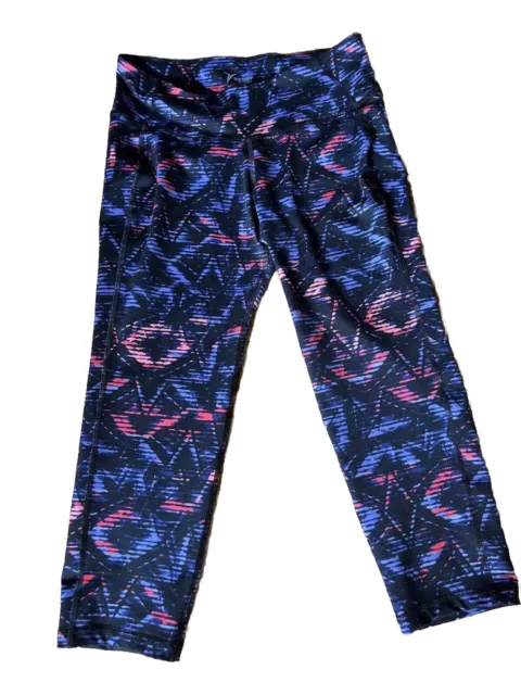 Old Navy Active Blue Black Red Cropped Legging Go-Dri Size Medium NWOT