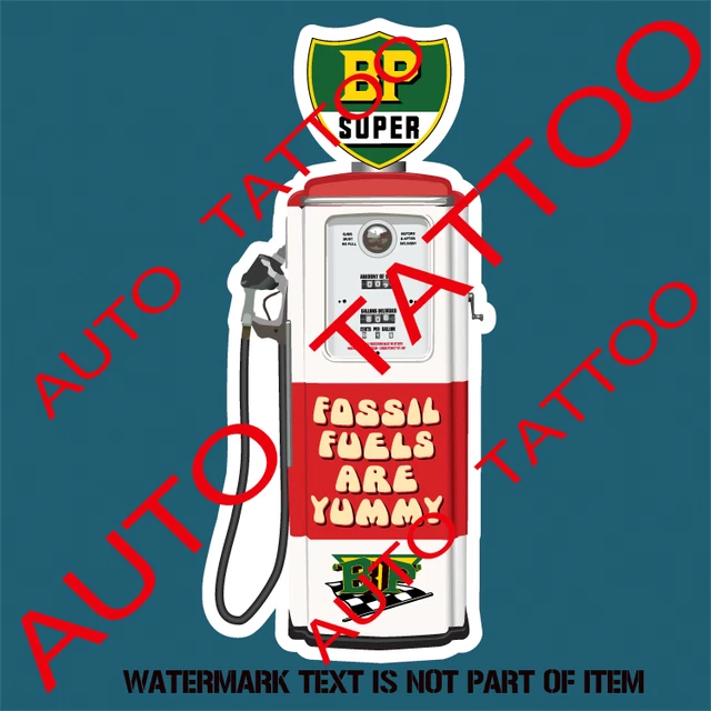 VINTAGE BP GAS PUMP Decal Sticker Vintage Petrol Hot Rod MAN CAVE ...