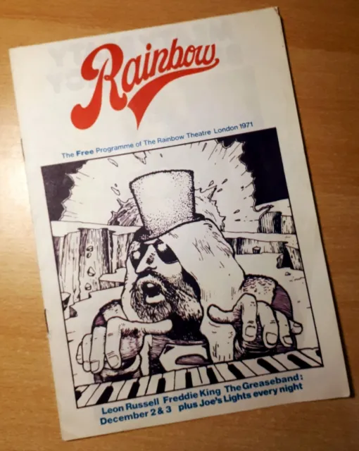 Rainbow Theatre, London programme for December 1971 - VG condition.