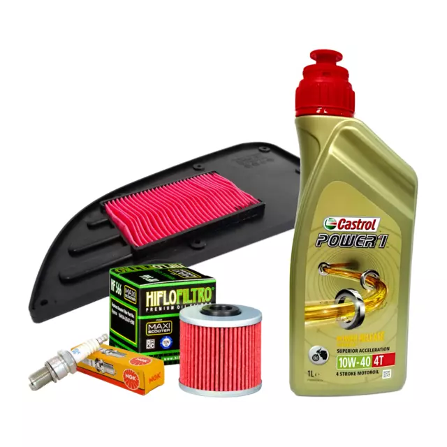 Kit tagliando Castrol Power 1 10W40 filtro olio aria Kymco Downtown I 125 / 200