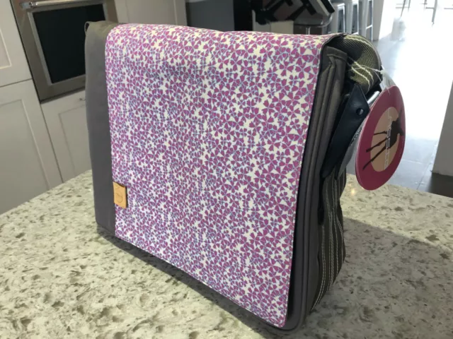 Baby changing bag with bottle holder, mat and pouch Lassig Blossy Slate