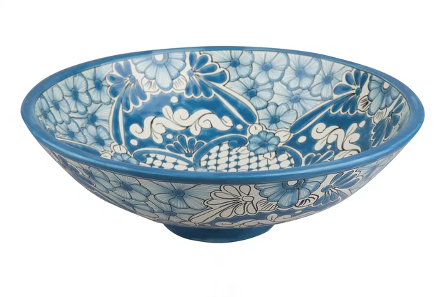 Lavabo Talavera Mexicain Vasque à Poser 42,5 x 15 cm pour Salle de Bain