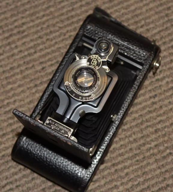 No 1A Folding Autographic Kodak Junior Camera 130mm 7.7 with Original Box 1917?
