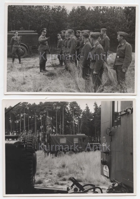 C573 Foto Wehrmacht Luftwaffe nachrichten Funker Offizier LKW Antenne Sender TOP