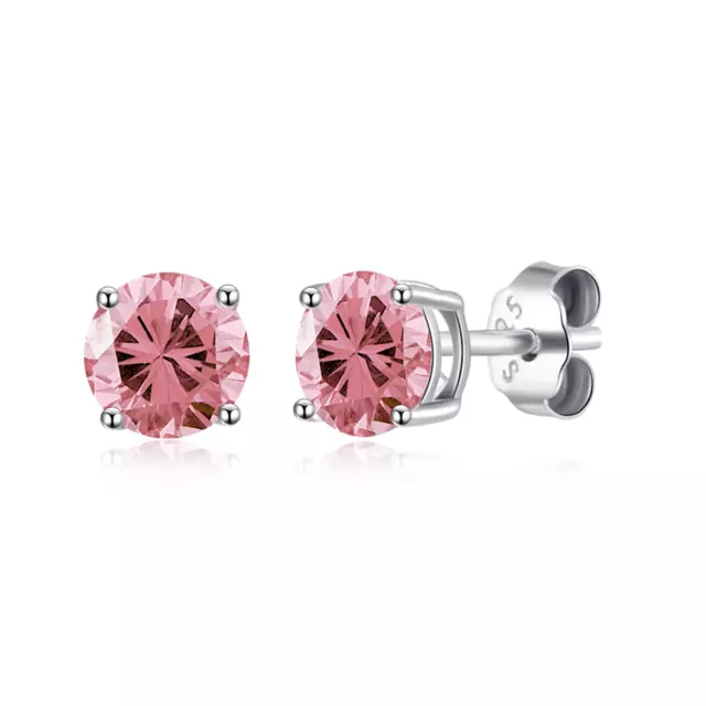 Sterling Silver October (Tourmaline) Birthstone Earrings Created with Zircondia®